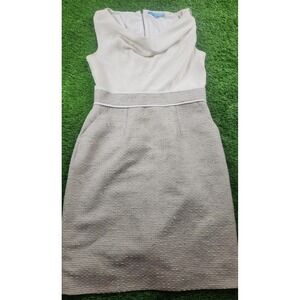 Antonio Melani Dress Womens 8 Gray Colorblock Cowl Neck Sheath Knee Length